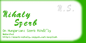 mihaly szerb business card